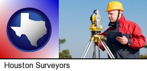 Houston, Texas - a surveyor with transit level equipment