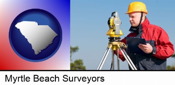 a surveyor with transit level equipment in Myrtle Beach, SC